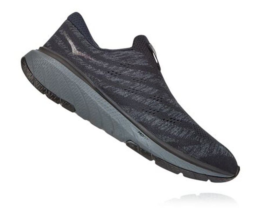 Running Shoes Mens - Hoka One One Cavu 3 Slip - Black - VXISZBR-45